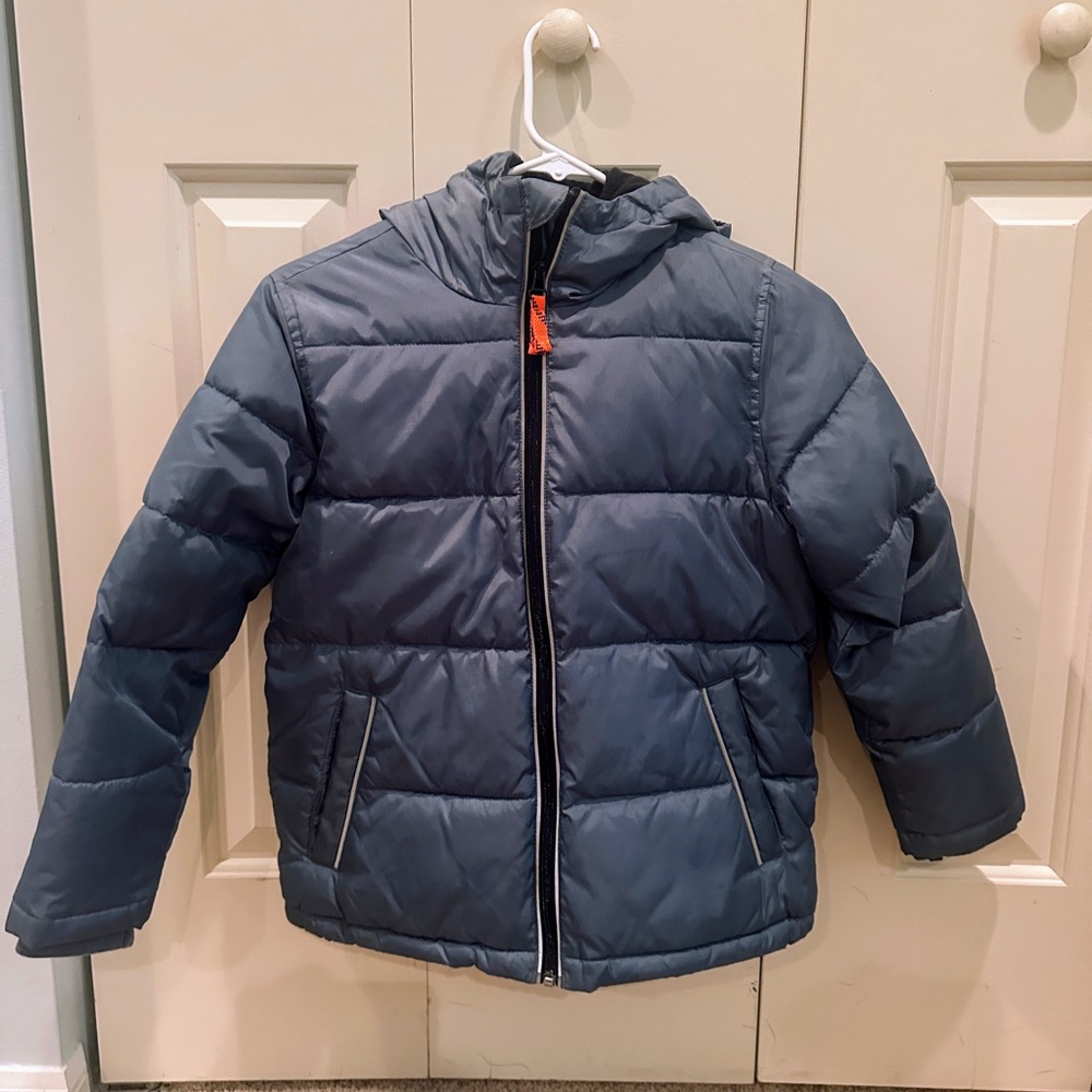 Crewcuts Blue Quilted Puffer Jacket with Hood